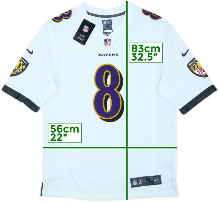 2018-25 Baltimore Ravens Jackson #8 Nike Game Away Jersey (M)