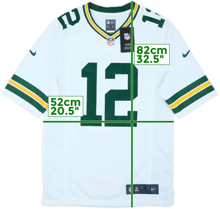 2012-22 Green Bay Packers Rodgers #12 Nike Game Away Jersey (S)