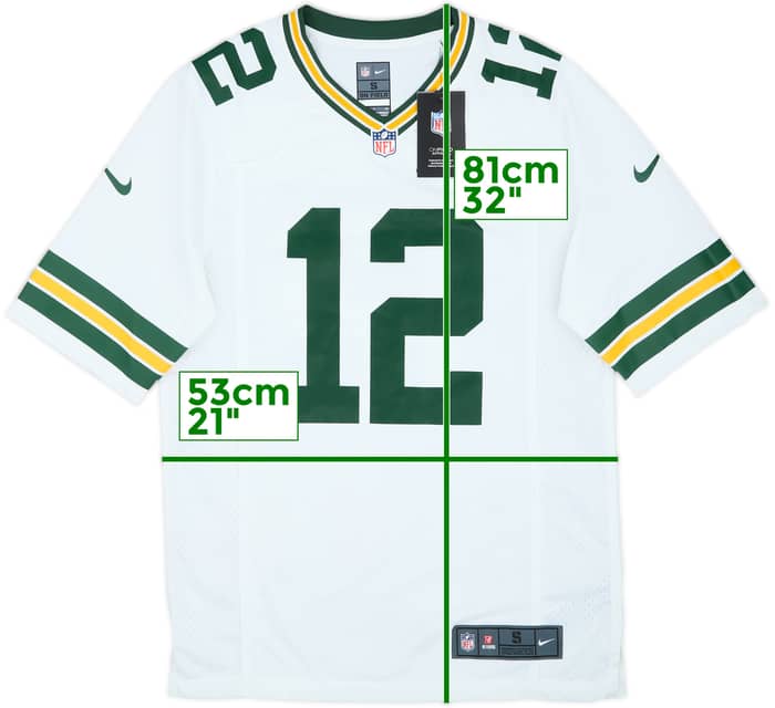 2012-22 Green Bay Packers Rodgers #12 Nike Game Away Jersey (S)