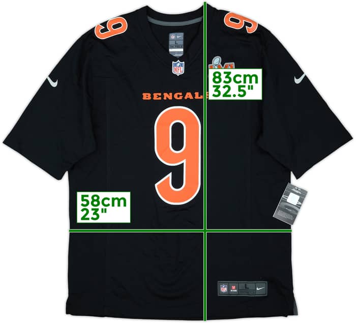 2021 Cincinnati Bengals Burrow #9 Super Bowl LVI Nike Game Jersey (L)