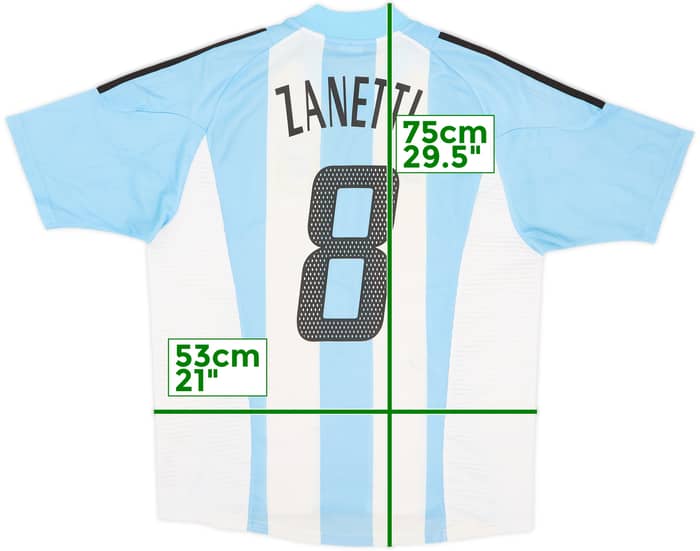 2002-04 Argentina Home Shirt Zanetti #8 - 5/10 - (L)
