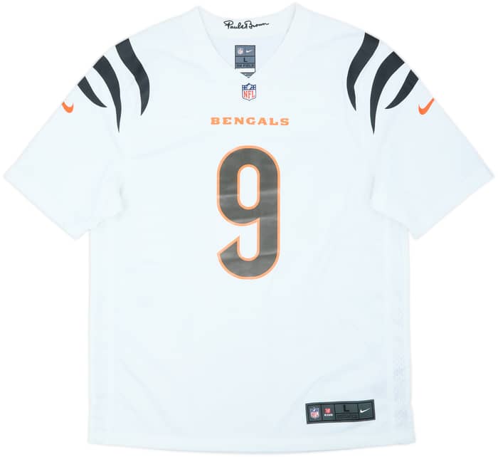 2021-25 Cincinnati Bengals Burrow #9 Nike Game Away Jersey - 8/10 - (L)