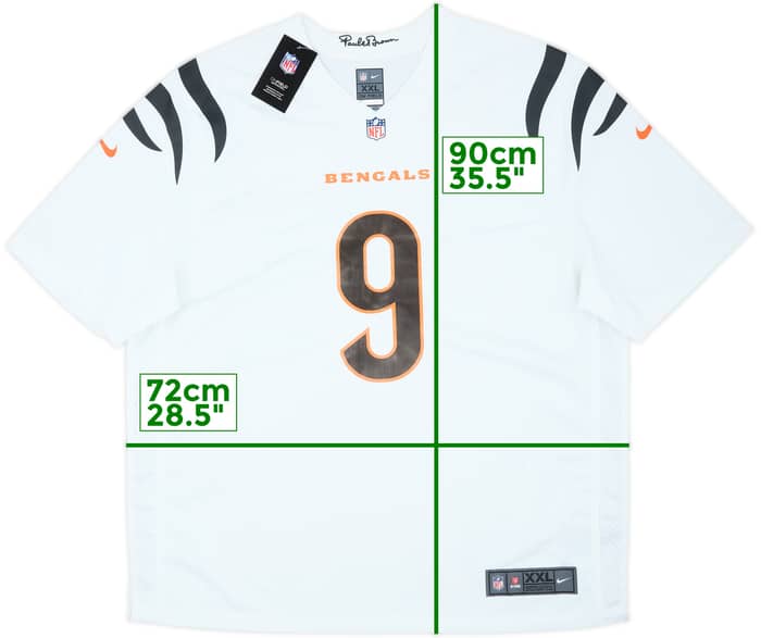 2021-25 Cincinnati Bengals Burrow #9 Nike Game Away Jersey (XXL)