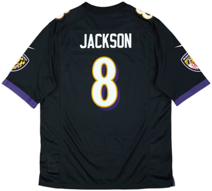 2018-25 Baltimore Ravens Jackson #8 Nike Game Alternate Jersey (L)