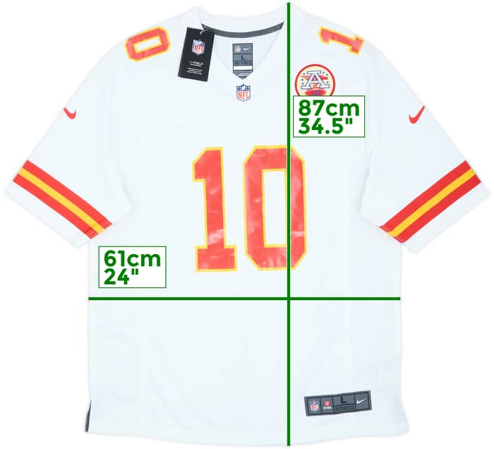 2016-21 Kansas City Chiefs Hill #10 Nike Game Away Jersey (L)