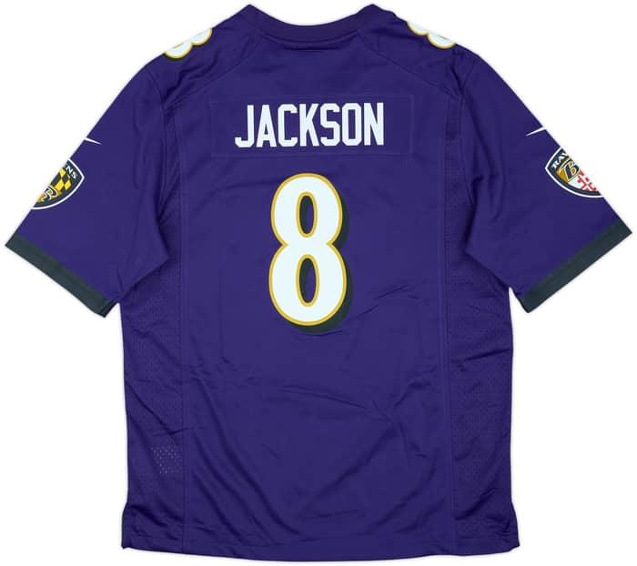 2018-25 Baltimore Ravens Jackson #8 Nike Game Home Jersey (L)