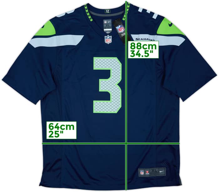 2012-21 Seattle Seahawks Wilson #3 Nike Game Home Jersey (XL)