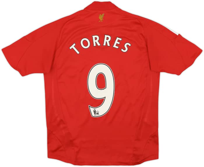 2008-10 Liverpool Home Shirt Torres #9 - 8/10 - (L.Boys)
