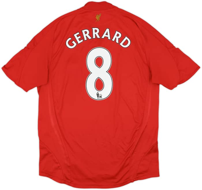 2008-10 Liverpool Home Shirt Gerrard #8 - 7/10 - (L)
