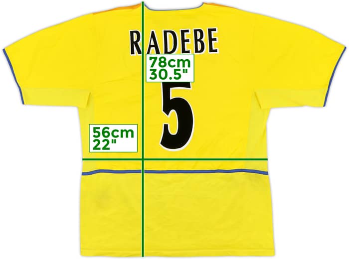 2002-03 Leeds United Away Shirt Radebe #5 - 8/10 - (L)