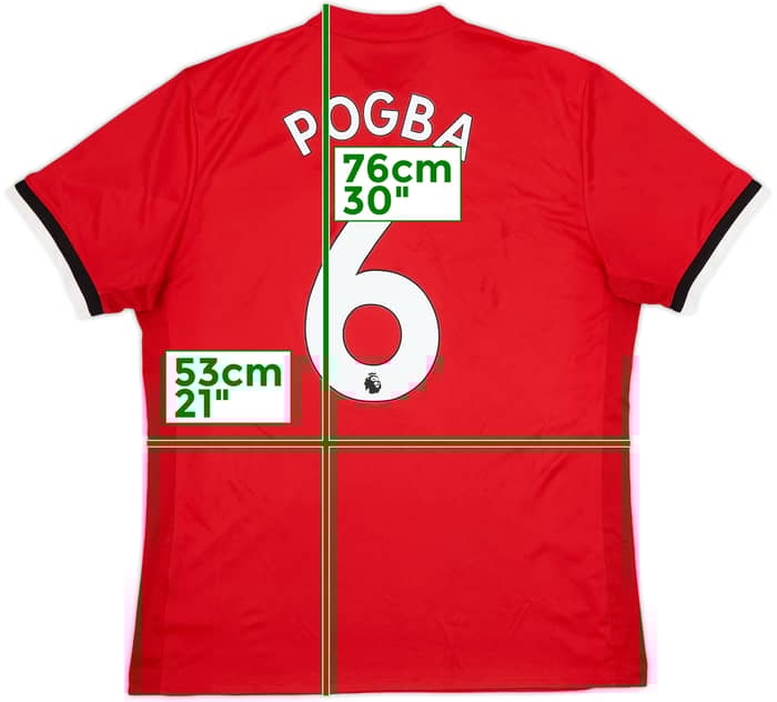 2017-18 Manchester United Home Shirt Pogba #6 - 6/10 - (L)