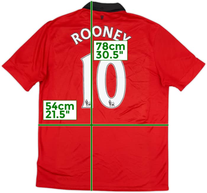 2013-14 Manchester United Home Shirt Rooney #10 - 6/10 - (L)