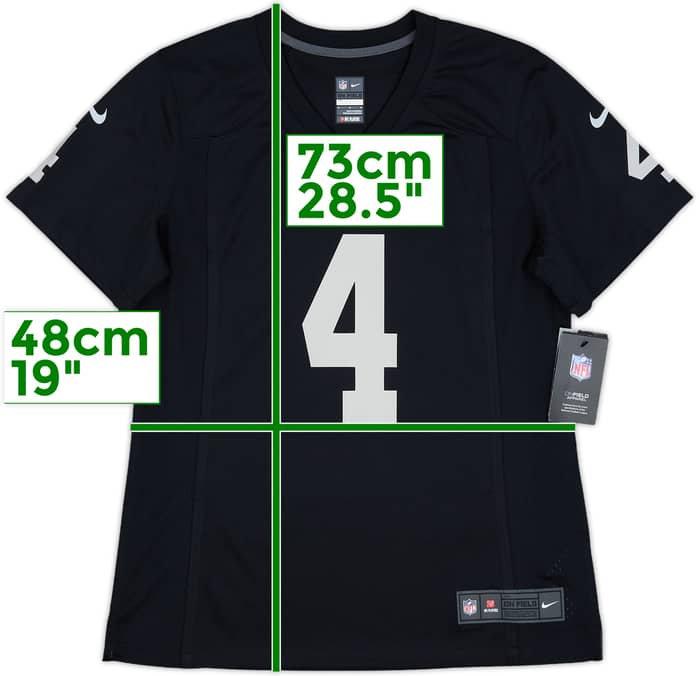 2020-22 Las Vegas Raiders Carr #4 Nike Game Home Jersey Womens (M)
