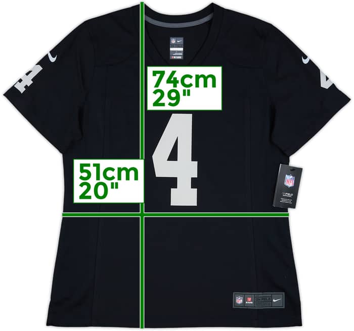 2020-22 Las Vegas Raiders Carr #4 Nike Game Home Jersey Womens (L)