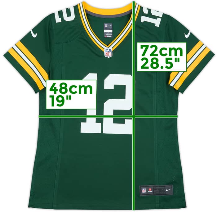 2012-22 Green Bay Packers Rodgers #12 Nike Game Home Jersey Womens (M)