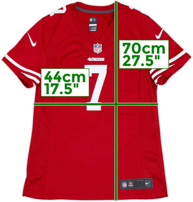 2012-16 San Francisco 49ers Kaepernick #7 Nike Game Home Jersey Womens - 10/10 - (M)