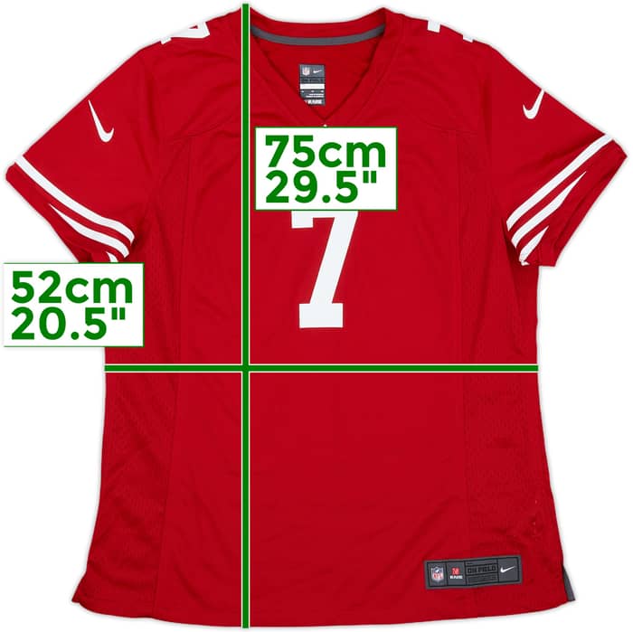 2012-16 San Francisco 49ers Kaepernick #7 Nike Game Home Jersey Womens - 10/10 - (XL)