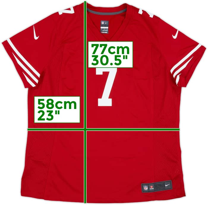 2012-16 San Francisco 49ers Kaepernick #7 Nike Game Home Jersey Womens - 10/10 - (XXL)