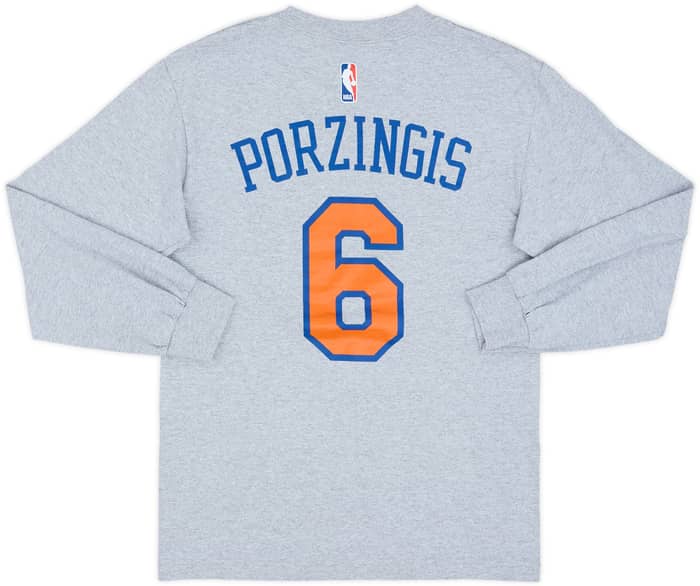 2015-17 New York Knicks Porzingis #6 adidas L/S Tee - 7/10 - (S)