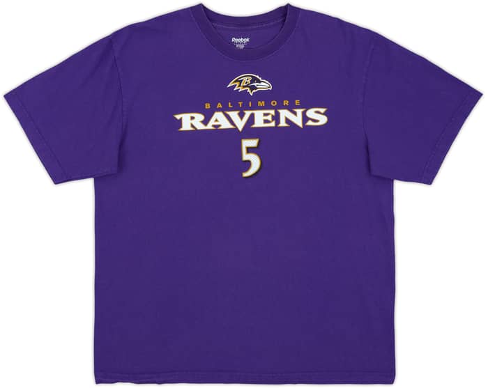 2008-11 Baltimore Ravens Flacco #5 Reebok Tee - 8/10 - (L)