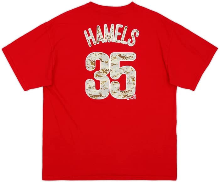 2012 Philadelphia Phillies Hamels #35 Majestic Tee - 9/10 - (XL)