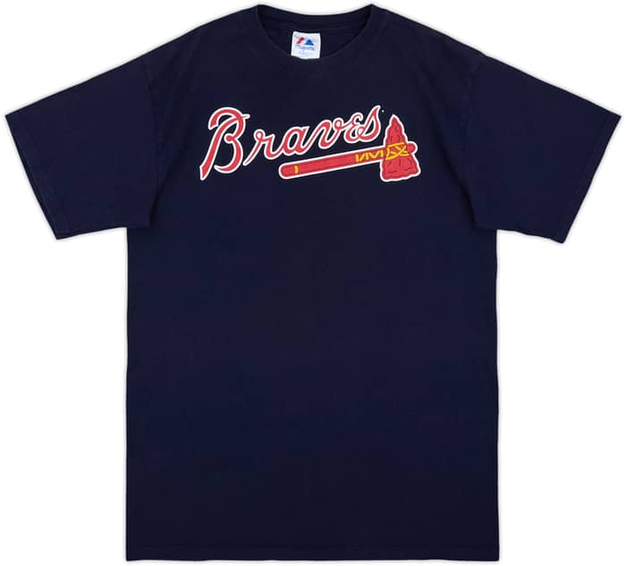 2005 Atlanta Braves Smoltz #29 Majestic Tee - 8/10 - (L)