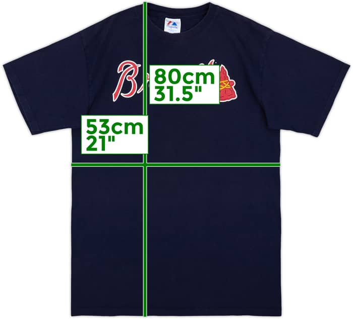 2005 Atlanta Braves Smoltz #29 Majestic Tee - 8/10 - (L)