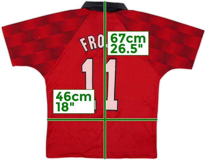 1996-98 Manchester United Home Shirt Frost #11 - 6/10 - (Y)