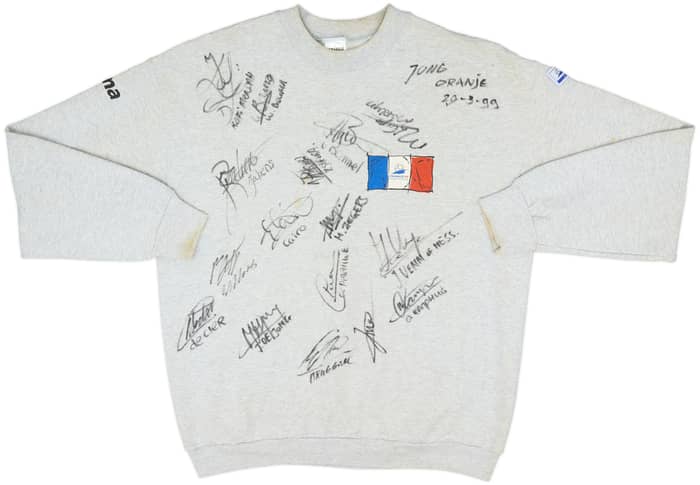 1998 France Erima 'Coupe Du Monde' Signed Sweat Top - 5/10 - (L)