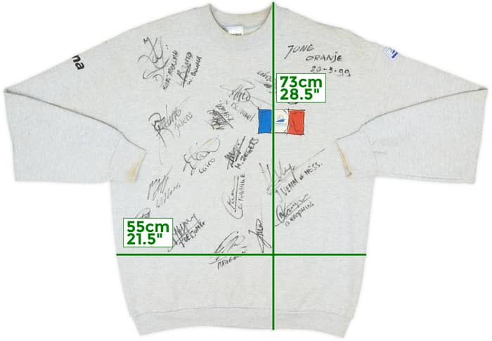 1998 France Erima 'Coupe Du Monde' Signed Sweat Top - 5/10 - (L)