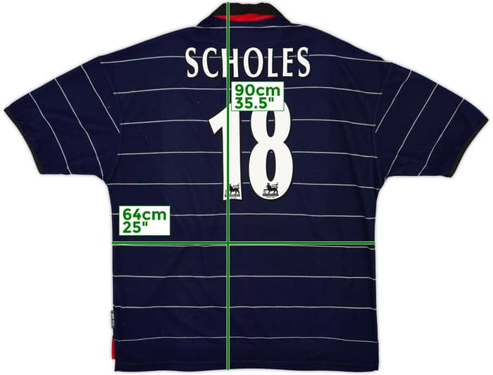 1999-00 Manchester United Away Shirt Scholes #18 - 8/10 - (XXL)