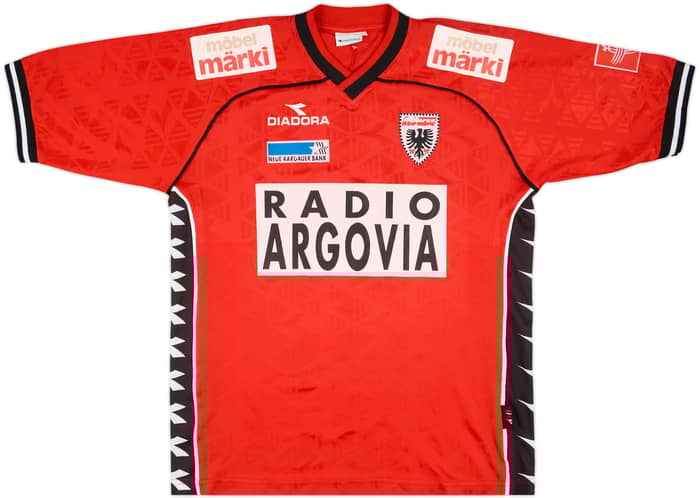 2000-01 FC Aarau Match Issue Home Shirt Baudry #3