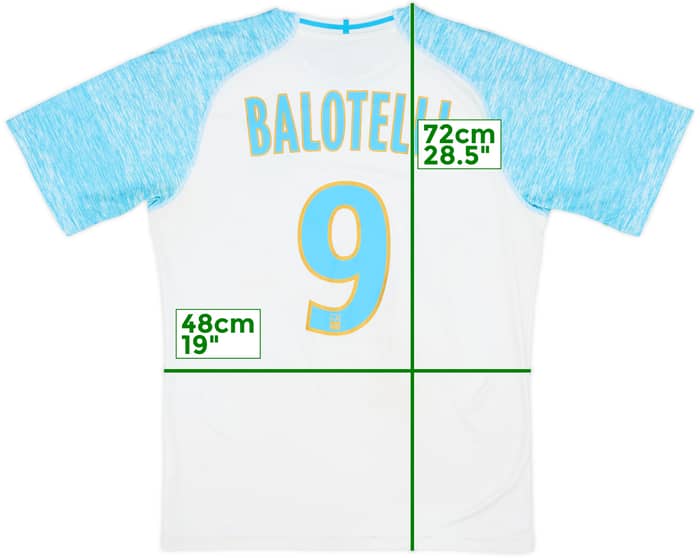 2018-19 Olympique Marseille Home Shirt Balotelli #9 - 6/10 - (M)