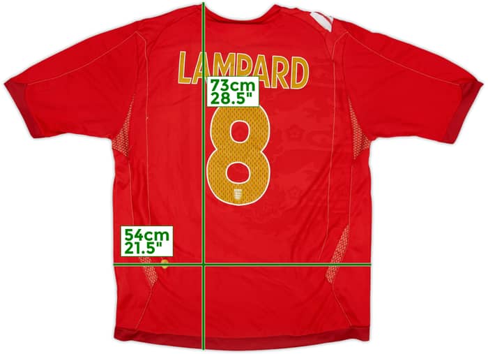 2006-08 England Away Shirt Lampard #8 - 5/10 - (L)