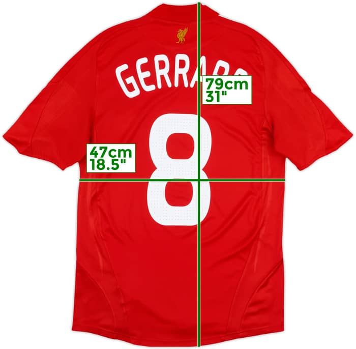2008-10 Liverpool Home Shirt Gerrard #8 - 7/10 - (S)