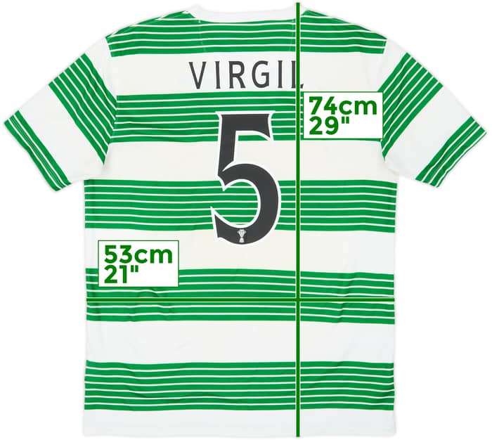 2013-15 Celtic Home Shirt Virgil #5 - 6/10 - (M)