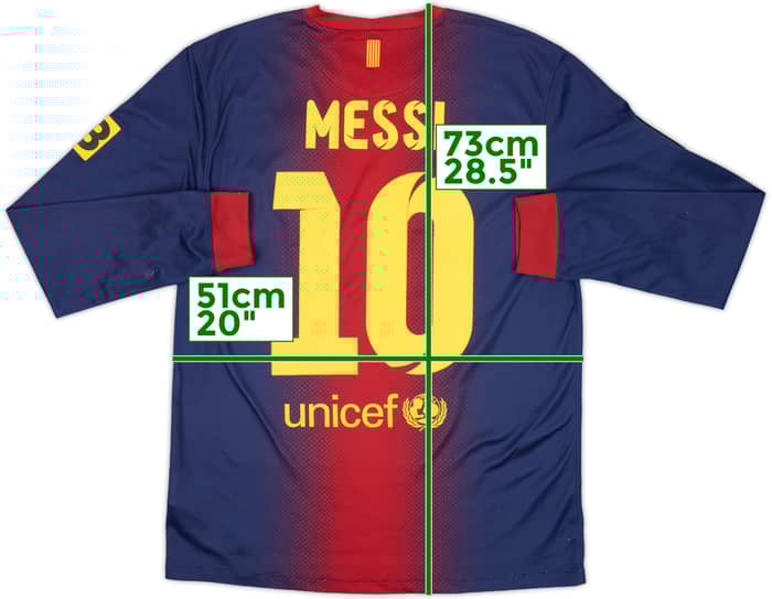 2012-13 Barcelona Home L/S Shirt Messi #10 - 8/10 - (M)