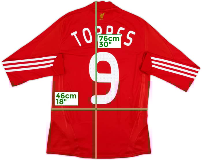 2008-10 Liverpool Home L/S Shirt Torres #9 - 8/10 - (S)