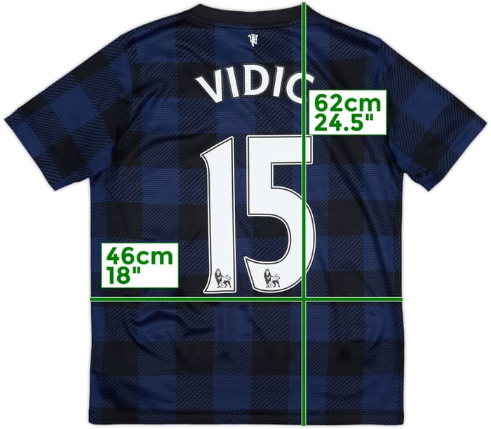 2013-14 Manchester United Away Shirt Vidic #15 - 6/10 - (L.Boys)