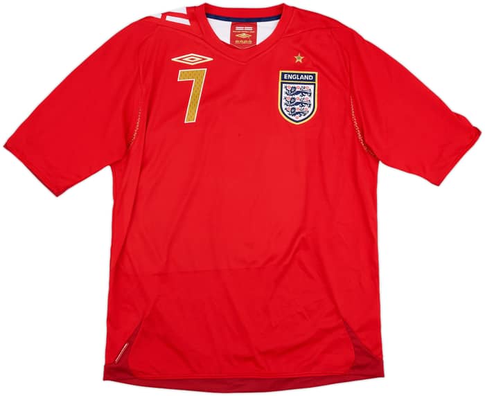 2006-08 England Away Shirt Beckham #7 - 7/10 - (L)