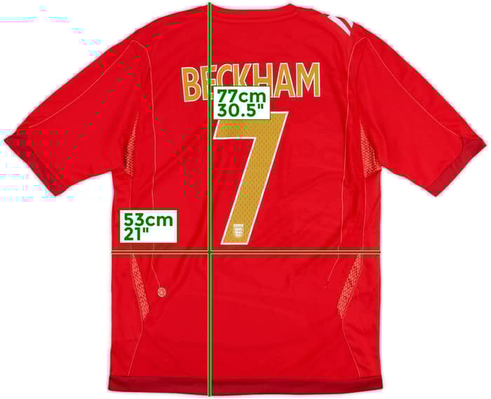 2006-08 England Away Shirt Beckham #7 - 7/10 - (L)