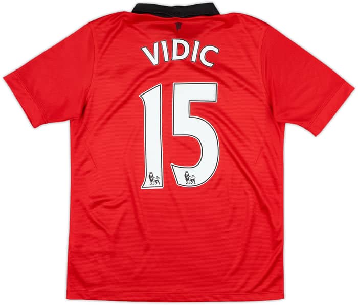 2013-14 Manchester United Home Shirt Vidic #15 - 8/10 - (XL.Boys)