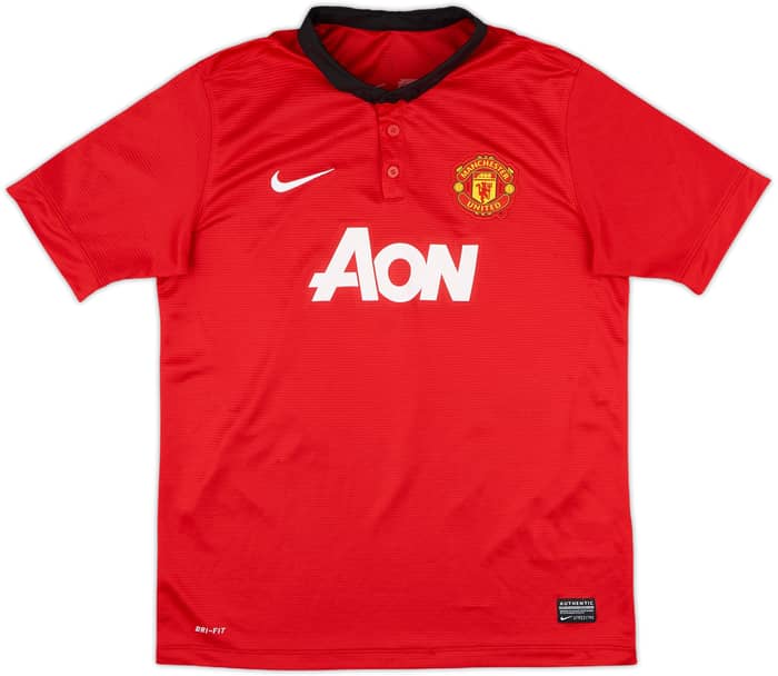 2013-14 Manchester United Home Shirt Vidic #15 - 8/10 - (XL.Boys)