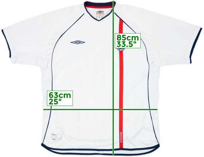 2001-03 England Home Shirt - 5/10 - (XXL)