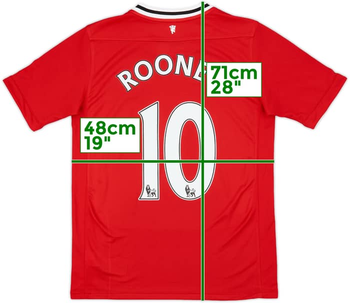 2011-12 Manchester United Home Shirt Rooney #10 - 8/10 - (XL.Boys)