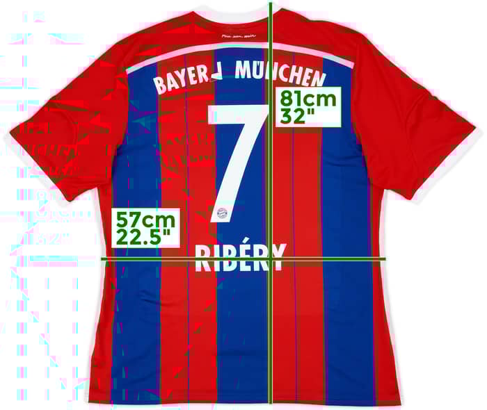 2014-15 Bayern Munich Home Shirt Ribery #7 - 6/10 - (XL)