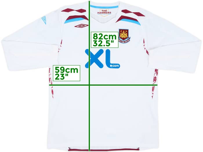 2007-08 West Ham Away L/S Shirt Noble #16 - 6/10 - (XL)