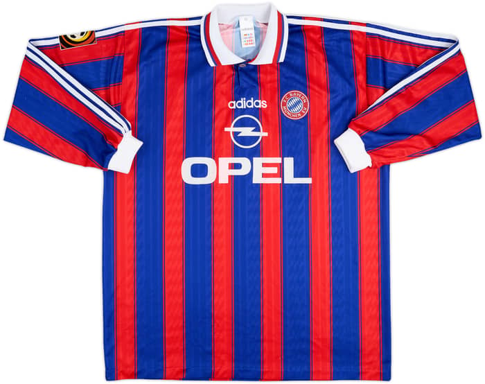 1996-97 Bayern Munich Match Issue Home L/S Shirt Basler #13