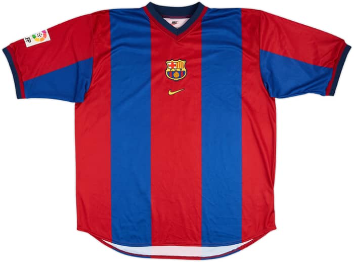 1998-99 Barcelona Player Issue Home Shirt Kluivert #9 - 6/10 - (XXL)