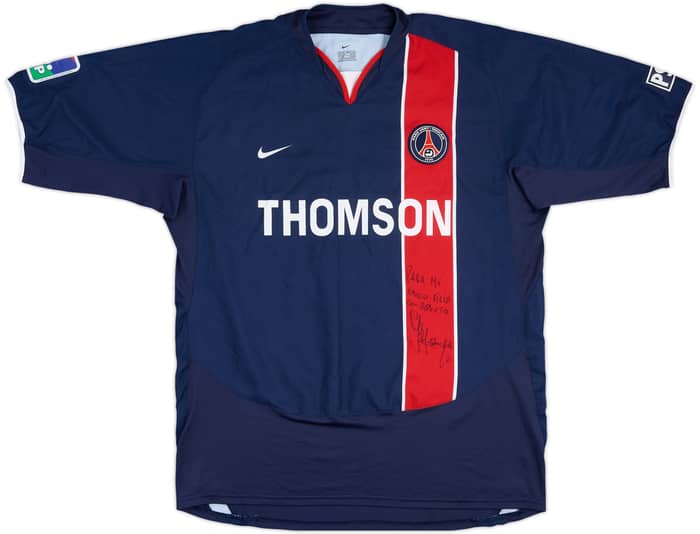 2003-04 Paris Saint-Germain Match Issue Signed Home Shirt Heinze #2